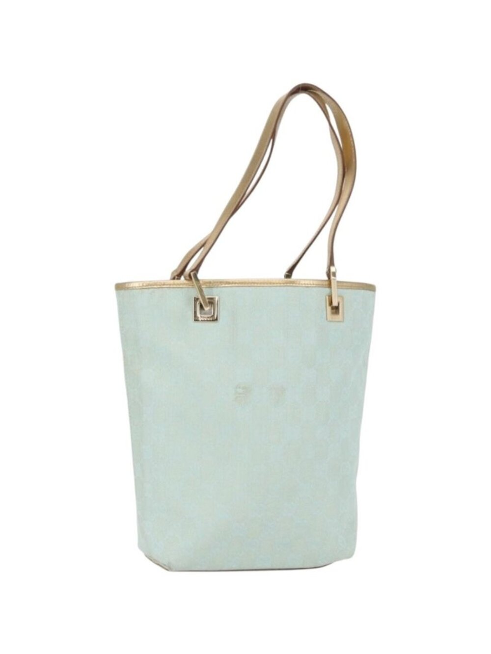 GUCCI GG Canvas Tote Bag Peppermint Gold 002 1099